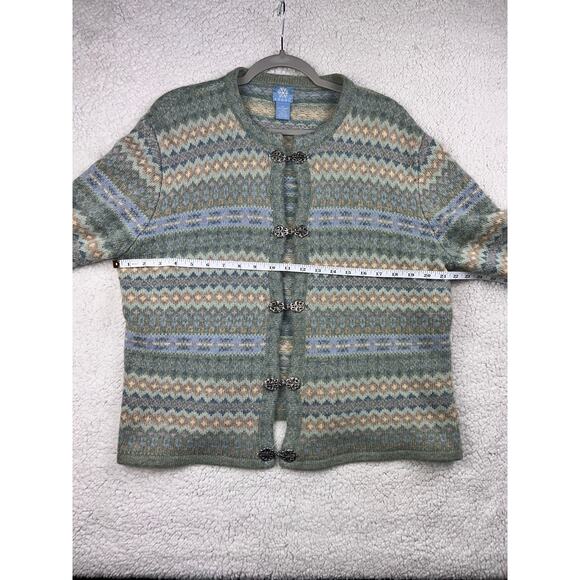Frost 100% Lambs Wool cardigan sweater with metal fashion clasps - size XL - Picture 12 of 12